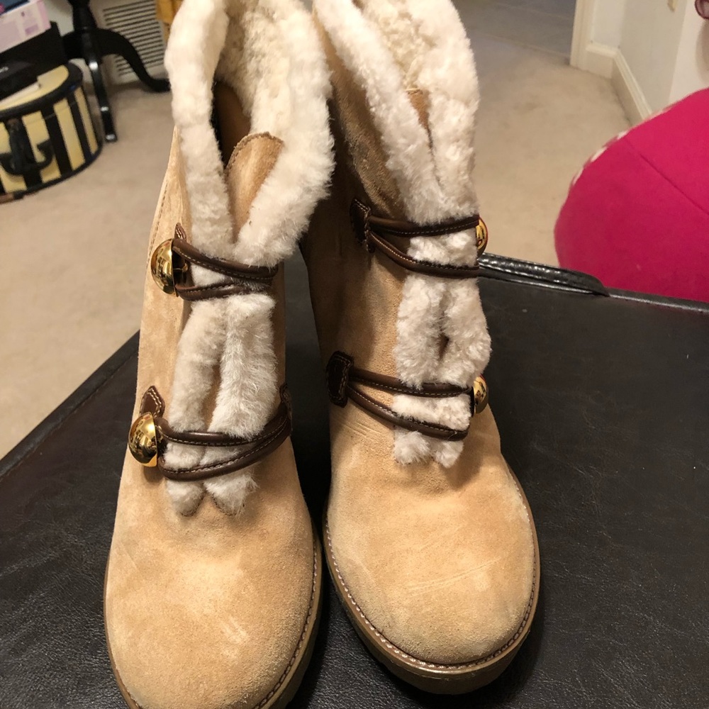 Coach shearling booties